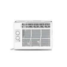 They have a standard window venting kit for the exhaust, much like a clothes dryer is vented. Ge 5 000 Btu 115 Volt Room Window Air Conditioner In White Ael05lx The Home Depot