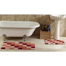 burgundy 100 cotton bath rug set