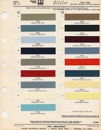 1965 ford mustang color chart with