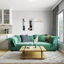 Design With Green Upholstered Sofa