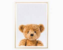 teddy bear prints nursery animal art