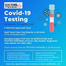 Get tested prior to departure in bc, ontario or alberta for destinations that require a negative covid pcr test for entry. Https Www Doctorsofwaikiki Com S Doctors Of Waikiki Offering All 5 Fda Eau Approved Covid 19 Testing To General Public Extended To Ma Pdf