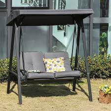 outsunny 2 seater covered outdoor swing