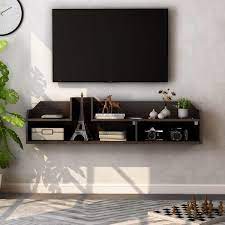 Walnut Particle Board Floating Tv Stand