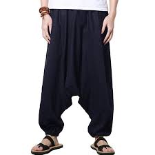 Mens Harem Yoga Pants Casual Loose Wide Legs Trousers