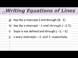 Writing Equations Of Lines Examples G