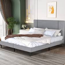 uhomepro gray queen bed frame for