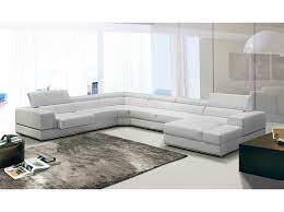 White Bonded Leather Sectional Sofa