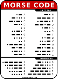 printable morse code letter and number