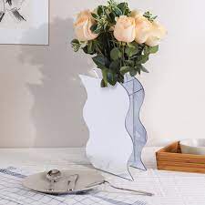 Yiyibyus White Acrylic Vase Minimalist