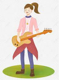 cartoon fashion playing guitar