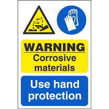 corrosive materials use hand protection