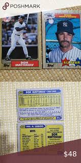 Boardwalk & baseball panel (don mattingly/andre dawson) $4.00: Topps Don Mattingly 1987 Baseball Cards Baseball Card Values Baseball Cards Storage Baseball Card Template