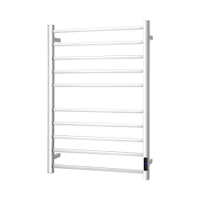 10 Bar Towel Warmer Wall Mounted Electric Heated Towel Rack With Built In Timer Silver丨costway
