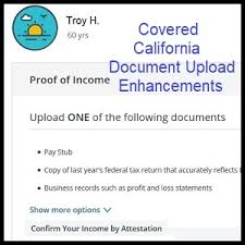 New Covered California Eligibility Document Upload Section