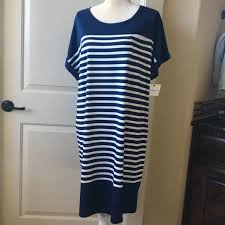 Liz Claiborne Casual Striped Dress Xl Nwt