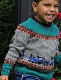 Free Knitting Pattern For Train Sweater Childs Long