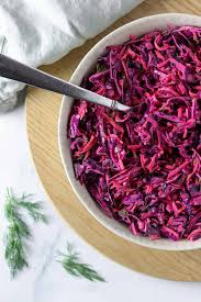 red cabbage slaw with carrots and beets