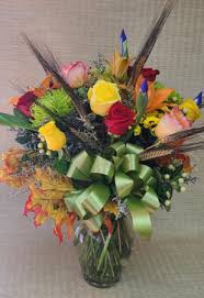 fabulous fall arrangement vase with