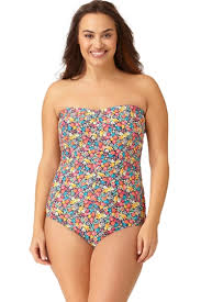Anne Cole Plus Size Budding Romance Center Ruched One Piece Swimsuit