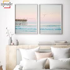 Our large photo prints are produced using or polielettronica laserlab printer are available on traditional silver halide fuji paper available with a gloss, lustre, velvet or metallic finish. Modern Ocean Print Coastal Wall Art Beach Decor Pastel Canvas Painting Sunset Bedroom Decor Large Posters And Prints Living Room Painting Calligraphy Aliexpress