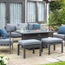 Garden Lounge Set With Firepit Table