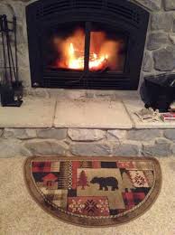 half round fireproof hearth rug