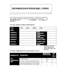 Club Membership Form Template Social Application Best Of