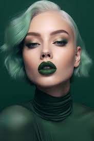 premium ai image green makeup with a