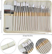 paint brushes set of 24 pieces wooden