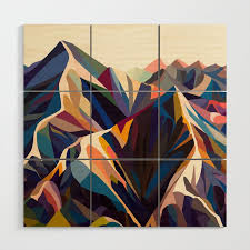 Mountains Original Wood Wall Art By