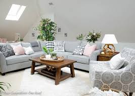 my lady loft living room with sloped