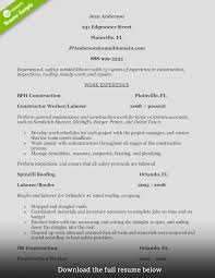 How To Write A Perfect Construction Resume Examples Included