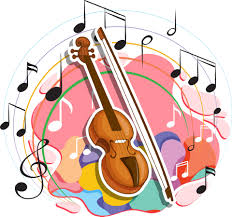 Violin with music melody symbols 7298397 Vector Art at Vecteezy