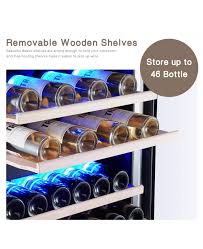 46 bottle dual zone wine cooler fridge