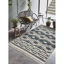 taza aztec scandi 3d design fringed rug