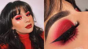 super easy red holiday makeup look