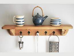 Kitchen Wall Shelf With Black Iron