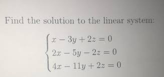 Solution To The Linear System