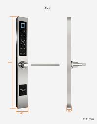 slim smart lock for aluminum glass door