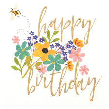 Happy Birthday Flower Bee Card