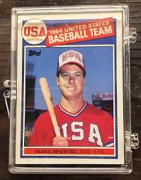1987 donruss the rookies, 1987 fleer update and the you can see a live list of the 'most watched' mark mcgwire rookie cards on ebay through the live list below. 1984 United States Baseball Team Topps Set Mark Mcgwire Rookie Card Included Ebay