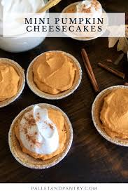 mini pumpkin cheesecakes pallet and