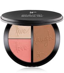 I'm applying hourglass cosmetics ambient lighting palette here that can be used on top of cream products, to give some extra radiance. Your Most Beautiful You Bronzer Highlighter Und Rouge Palette