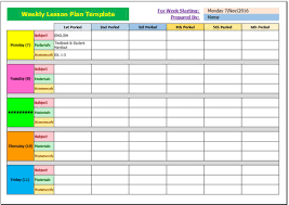 Weekly Lesson Plan Template The Best Home School Guide