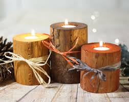 Log Candles Harvest Colors Fall Decor