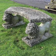 Curved Stone Bench Antique Garden