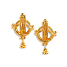 tanishq yellow gold stud earrings