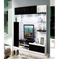 Living Room Cabinets White Black Mdf Tv