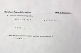 Unit 1 radian and degree measurement. Solved Worksheet Polynomial Inequalities Math 4b Precalc Chegg Com